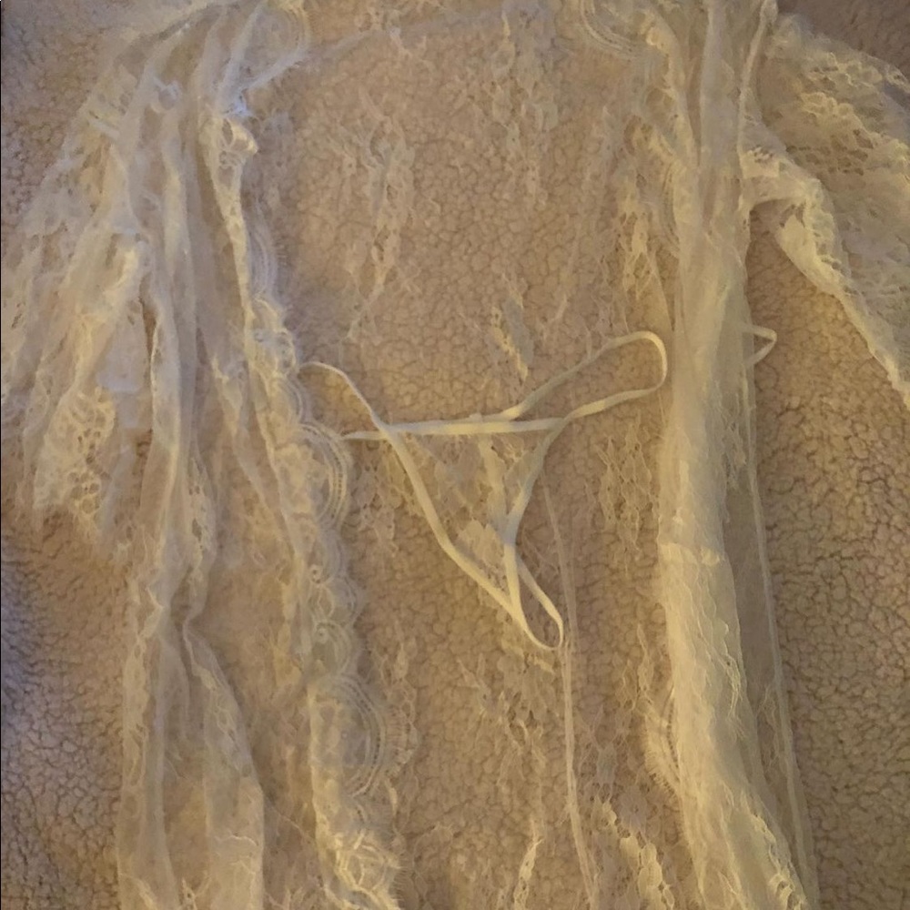 Lace robe with matching thong!